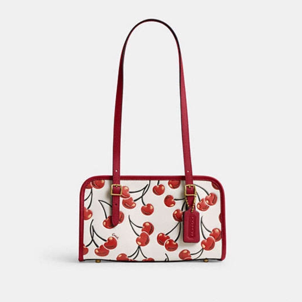 NWT Coach Swing Zip Bag With Cherry Print CZ494